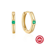 S925Pure Silver Classic Single Diamond Stud Earrings Hoop Earrings Hot-Selling Smooth Minimalist Earrings Jewelry