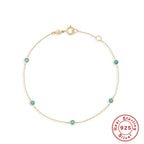 S925 Sterling Silver Paperclip Snake Bracelet Diamonds And Turquoise