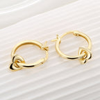 SE0067 S925Silver plating14K Gold Hollow Heart Earrings for Women Fashion High-Quality Ear Jewelry