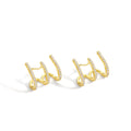 Gold-Plated Brass Minimalist CZ Stud Earrings — Timeless Profile for private-label fashion jewelry buyers