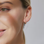 E0508 Fashionable Personality Trend Single Side Zirconia Hoop Earrings for Women Brass Gold Plated Design Sense Ear Cuff