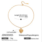 Heart Necklace Collarbone Chain Stainless Steel Jewelry Non-Fading