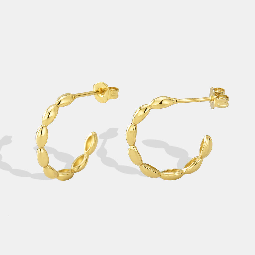 E0321 Ornament  C Circle-shaped Earrings925Silver Needle Trendy Earrings Copper Plated with Real Gold