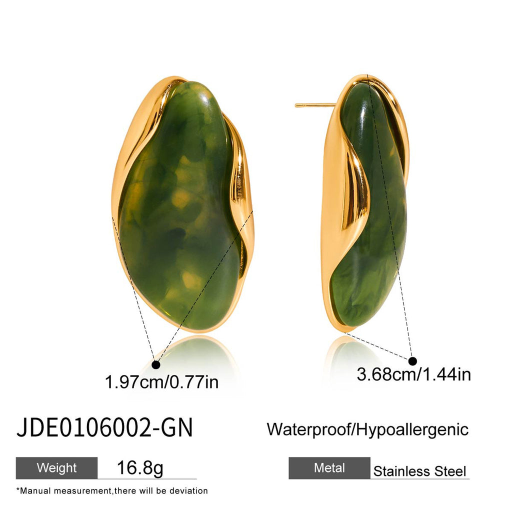 Stainless Steel Melard Resin Earrings Jewelry for Women