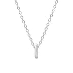 Sterling Silver 26 Letter Pendant Necklace Polished Collarbone Chain
