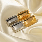 Minimalist Retro New Style18K Gold Rectangular Earrings for Women Trendy Minimalist Studs