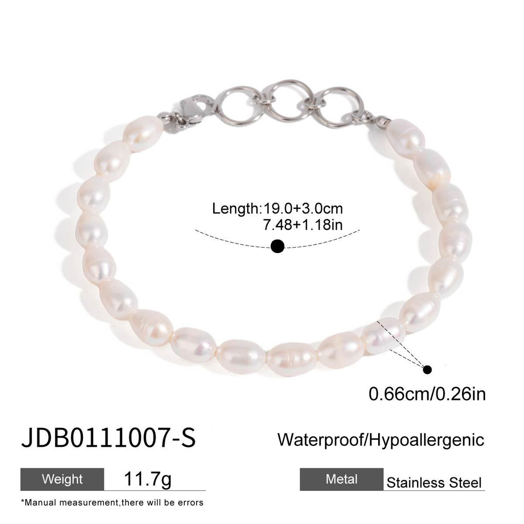 2H Jewelry Women's Stainless Steel Zircon Bracelet Ring Non-Fading Jewelry