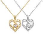 CYN0084 Cross Heart Zircon Copper Necklace Fashion Collarbone Chain Gift for Girlfriend