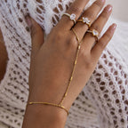 2H Zircon Ring Non-Fading Necklace Women's Finger Bracelet Stainless Steel Jewelry