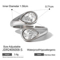 Cubic Zirconia Gold-Plated Stainless Steel Ring — Thoughtful Design — finish detail — jewelry finish and design detail