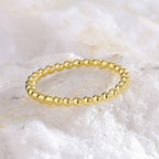 SR0015 S925Silver Exquisite Japanese and Korean Simple Minimalist Thin Ring Beaded