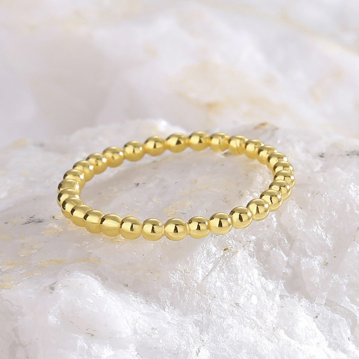 SR0015 S925Silver Exquisite Japanese and Korean Simple Minimalist Thin Ring Beaded