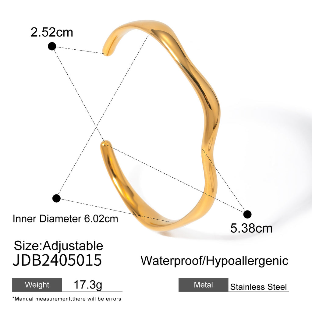 Stainless Steel Plain Ring Bracelet Classic Bracelet Open Bracelet18k Product