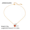 Heart Red Agate Pendant Stainless Steel 18K Gold-Plated Necklace — jewelry construction