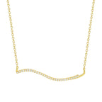 S925 Silver Gold Curve Necklace Two Tone Everyday Pendant