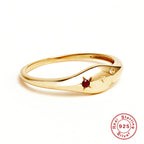 S925Sterling Silver Twelve Constellations Star Diamond Women's Ring Ring Creative Style Ring