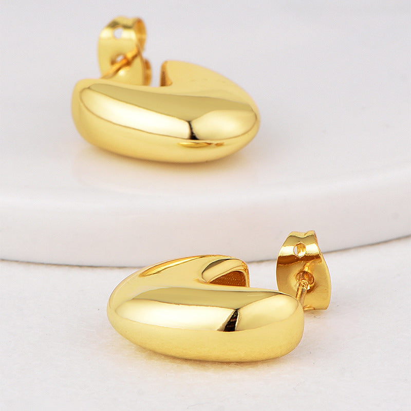 Gold-Plated Brass Vintage-Inspired Earrings with Minimalist Detail featuring minimalist detailing