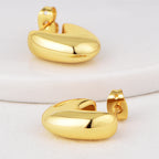 Gold-Plated Brass Vintage-Inspired Earrings with Minimalist Detail featuring minimalist detailing