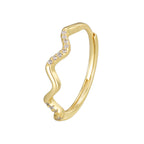 SR0033 S925Silver Wave Micro Pave Zirconia Ring Design Sense