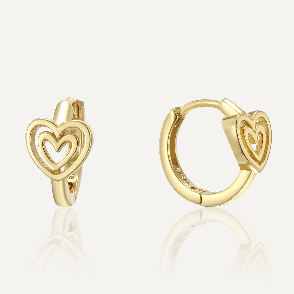 SE0332 S925Silver Hollow Heart Butterfly Small Hoop Vintage Earrings Design