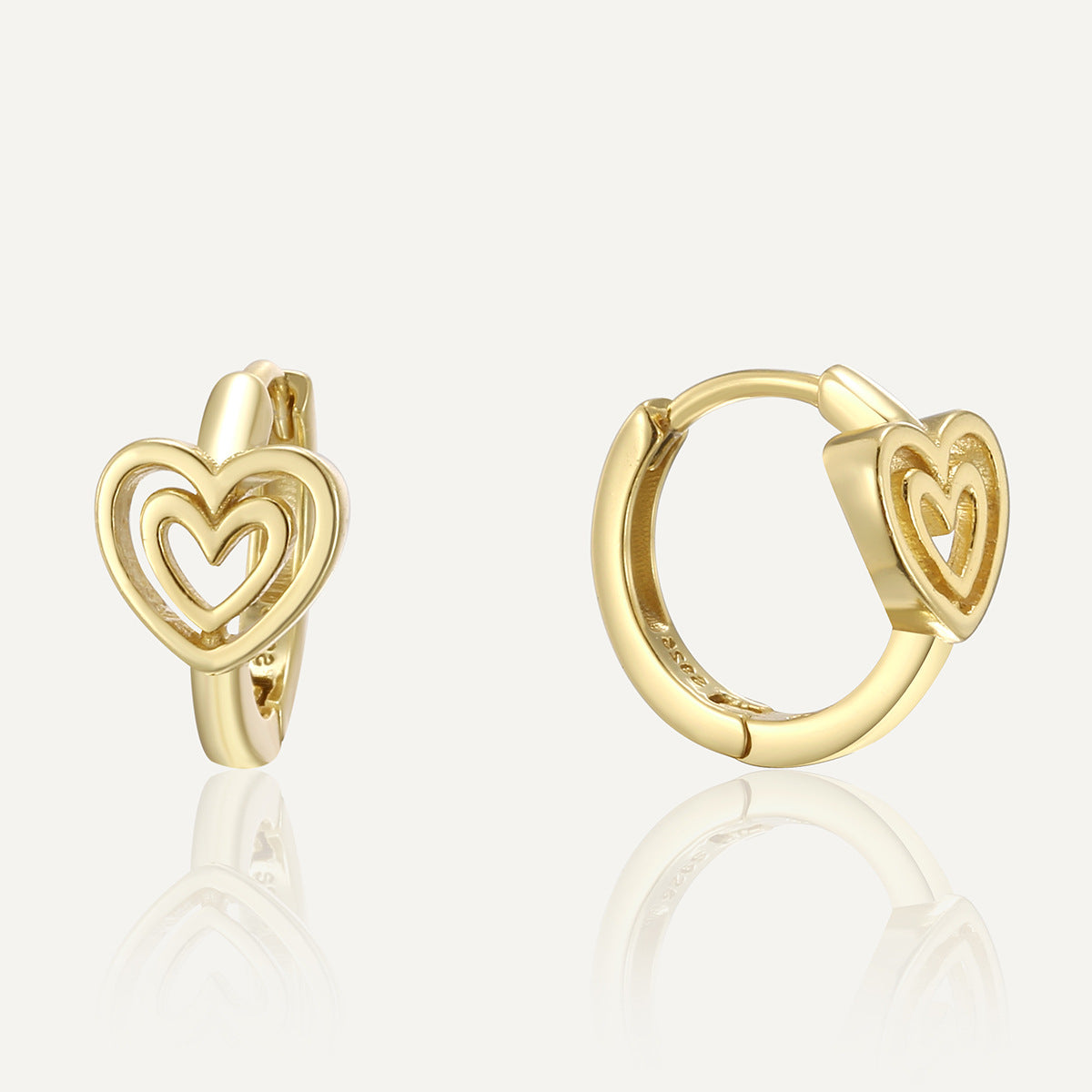 SE0332 S925Silver Hollow Heart Butterfly Small Hoop Vintage Earrings Design