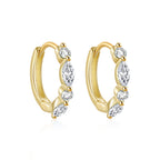 S925Sterling Silver Classic Simple Diamond-Encrusted Hoop Earrings Hot-Selling Water Drop Zircon Earrings for Women