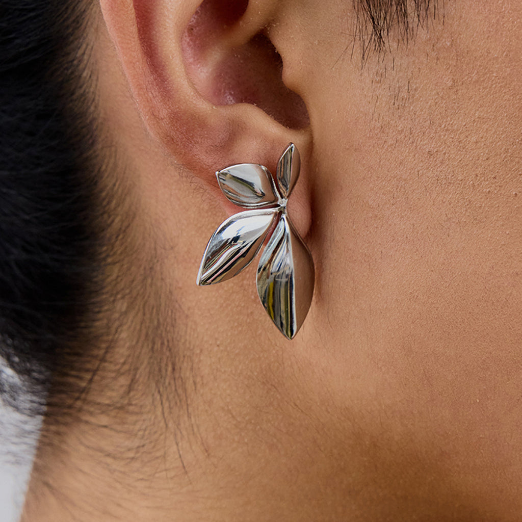 Stainless Steel Leaf Earrings Jewelry for Women Non-Fading