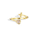 18K Gold-Plated Heart Adjustable Ring — jewelry construction