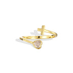 R0639 Hot-Selling Jewelry Korean Style One Arrow Through the Heart Open Copper Plated18K Adjustable Couple Rings