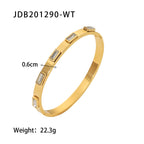 Stainless Steel Zircon Bracelet Open Bangle bracelet