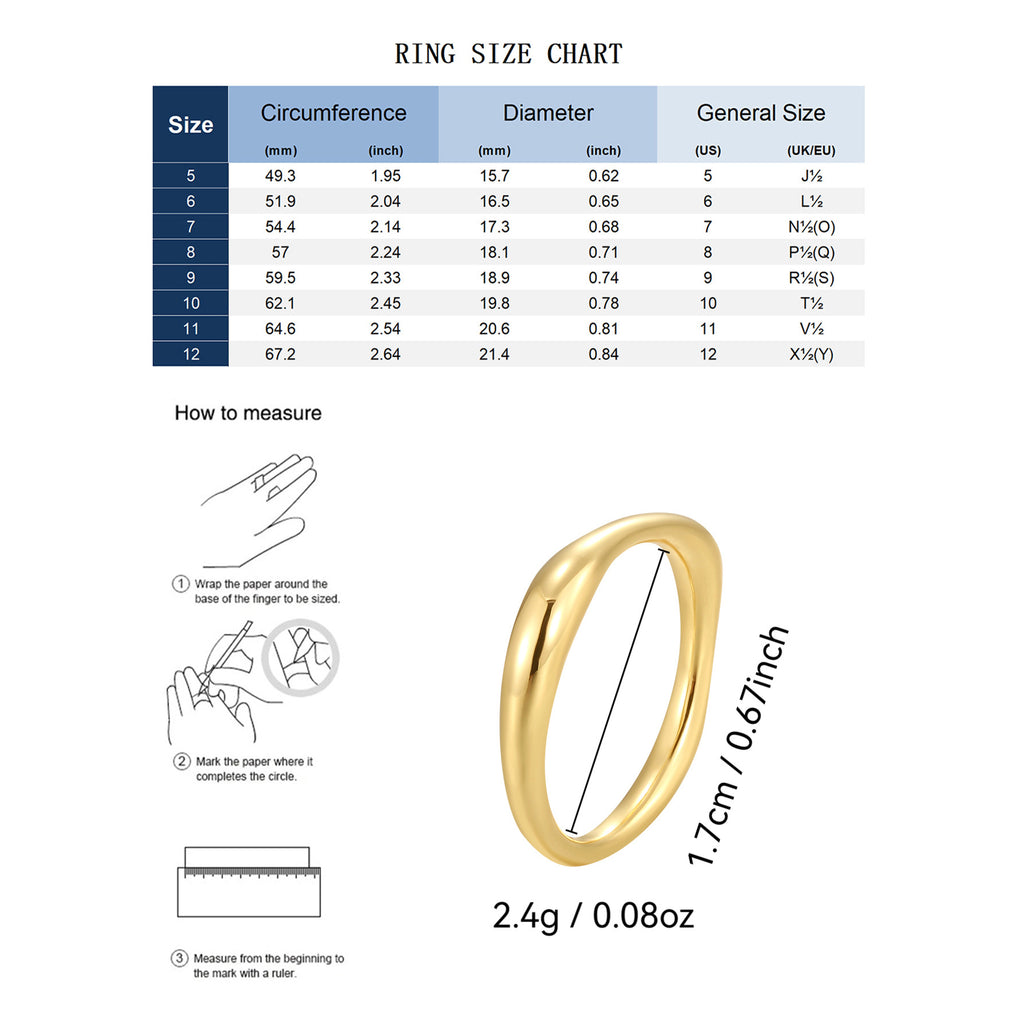 CYR0601 Horizontal Gold-Plated Ring Simple New Style Ring