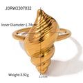 Stainless Steel Ring in Gold-Plated — Easy-Layering Style — front detail — jewelry finish and design detail