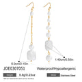Pearl Tassel Stainless Steel Drop Earrings in Gold-Tone with gold-tone stainless steel construction