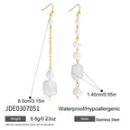 Pearl Earrings Tassel Studs Autumn Winter Ear Accessories Stainless Steel Jewelry