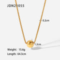 Sculptural Bead Box Chain Lariat Stainless Steel Necklace in 18K Gold-Tone with gold-tone stainless steel construction