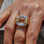 Color Block Ring Non-Fading Jewelry for Women Stainless Steel ring