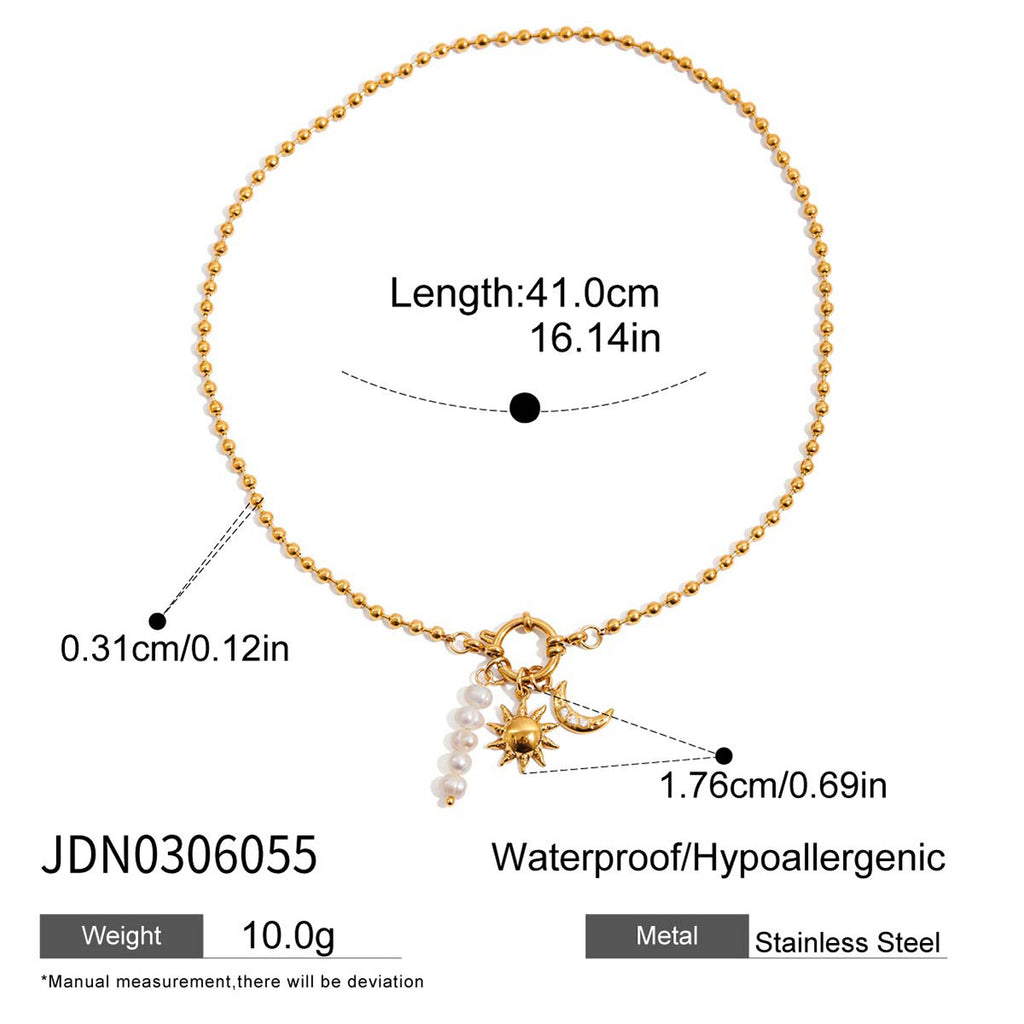 Freshwater Pearl Necklace Jewelry Non-Fading Jewelry Stainless Steel