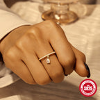 New S925Sterling Silver Single Row Diamond Moon Star Pendant Engagement Ring Hot Selling Ring