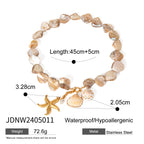 18k Gold Stainless Steel Starfish Shell Conch Bracelet2025Summer new marine series bracelet