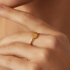 SR0030 S925Silver Heart Ring for Women Simple Unique Design