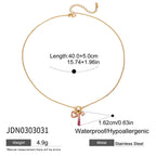 Stainless Steel Zircon Heart Necklace Jewelry for Women Collarbone Chain Choker