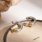 Stainless Steel Earrings Jewelry18k Gold Plated Non-Fading Double c Women's Ear Studs