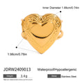 Gold-Tone Stainless Steel Heart Ring with gold-tone stainless steel construction