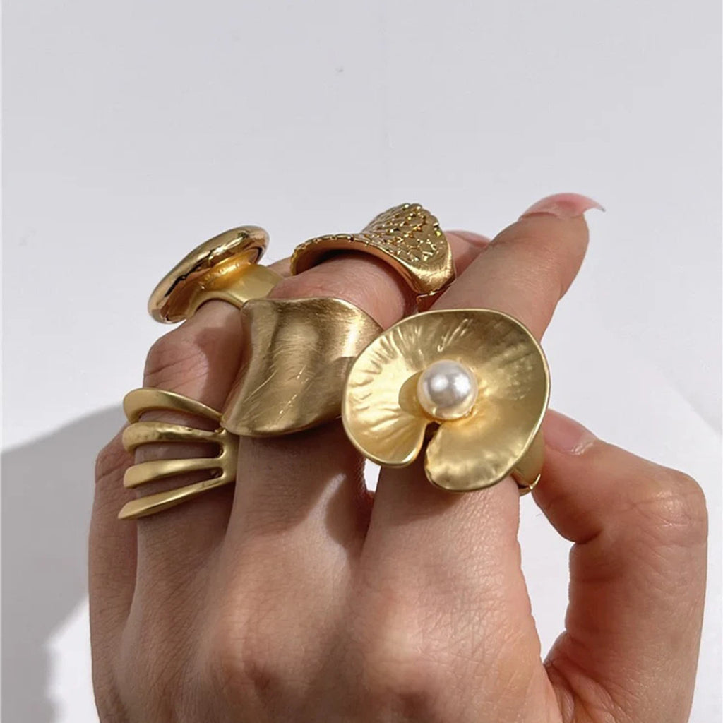 2H Jewelry Stainless Steel Pearl Ring Women's Design Ring ring Jewelry