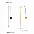 E0363 New style simple blue zircon earrings fashion U Long-shaped Earrings Ear Hooks Ear Jewelry