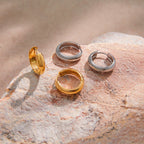 2H Hoop Earrings Non-Fading Ear Hoops18k Gold Stainless Steel Jewelry