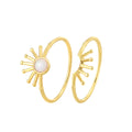 Gold-Plated Brass Sun Enamel Ring — Modern Edit for private-label fashion jewelry buyers — jewelry finish and design detail