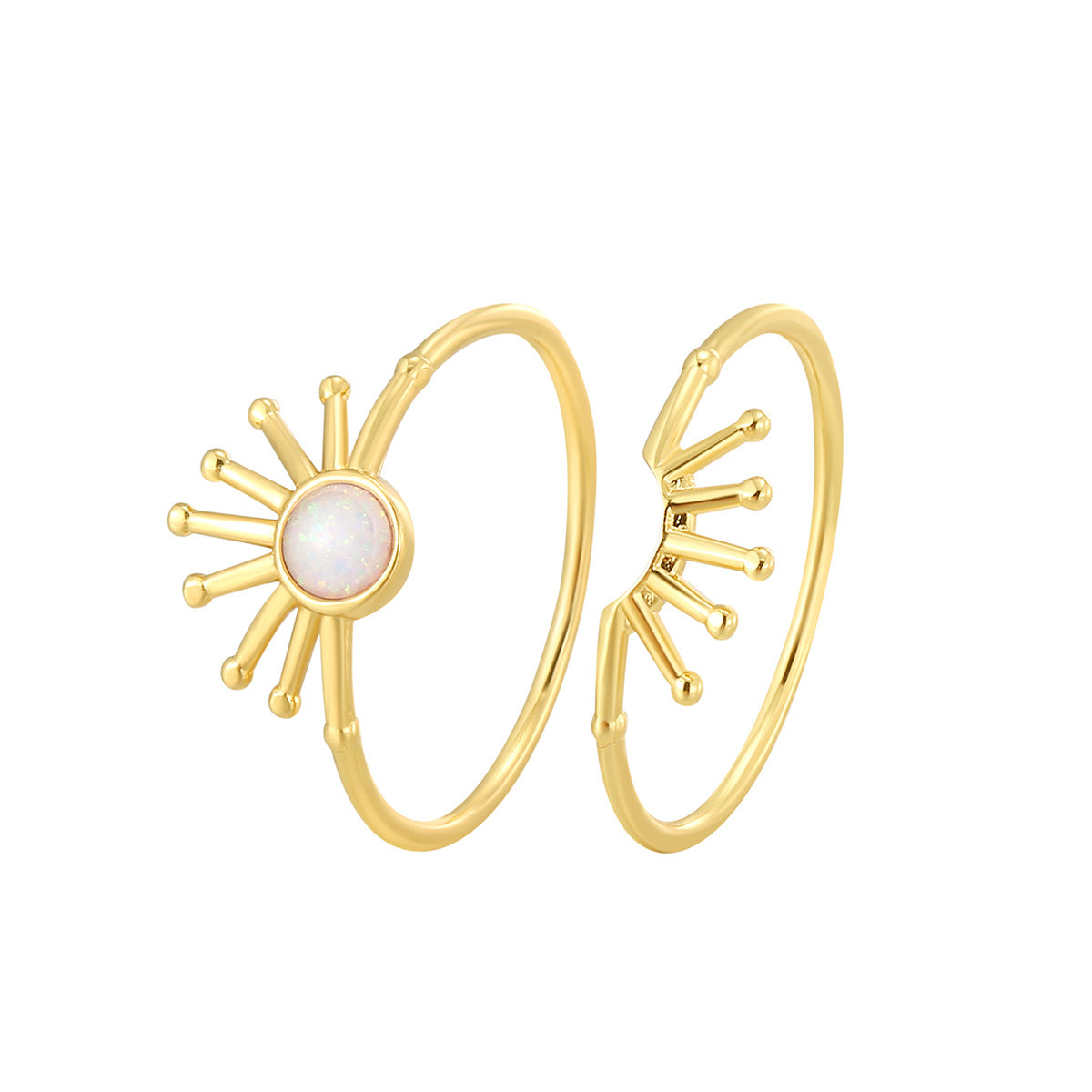 R0645 Bohemian Creative Design Sun Combination Ring for Women, Personalized Epoxy Detachable Set Ring