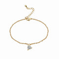 Gold-Plated Brass Heart Zircon Bracelet — surface finish detail