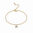 B0098 Brass Gold-Plated Simple Fashion gold Heart-Shaped Zircon Bracelet for Women Manufacturer In-Stock Jewelry